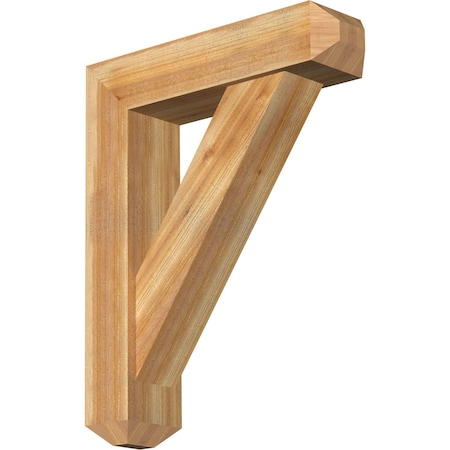 Ekena Millwork Traditional Craftsman Rough Sawn Bracket w/ Offset Brace, Western Red Cedar, 8"W x 32"D x 40"H BKT0806X32X40TRA04RWR